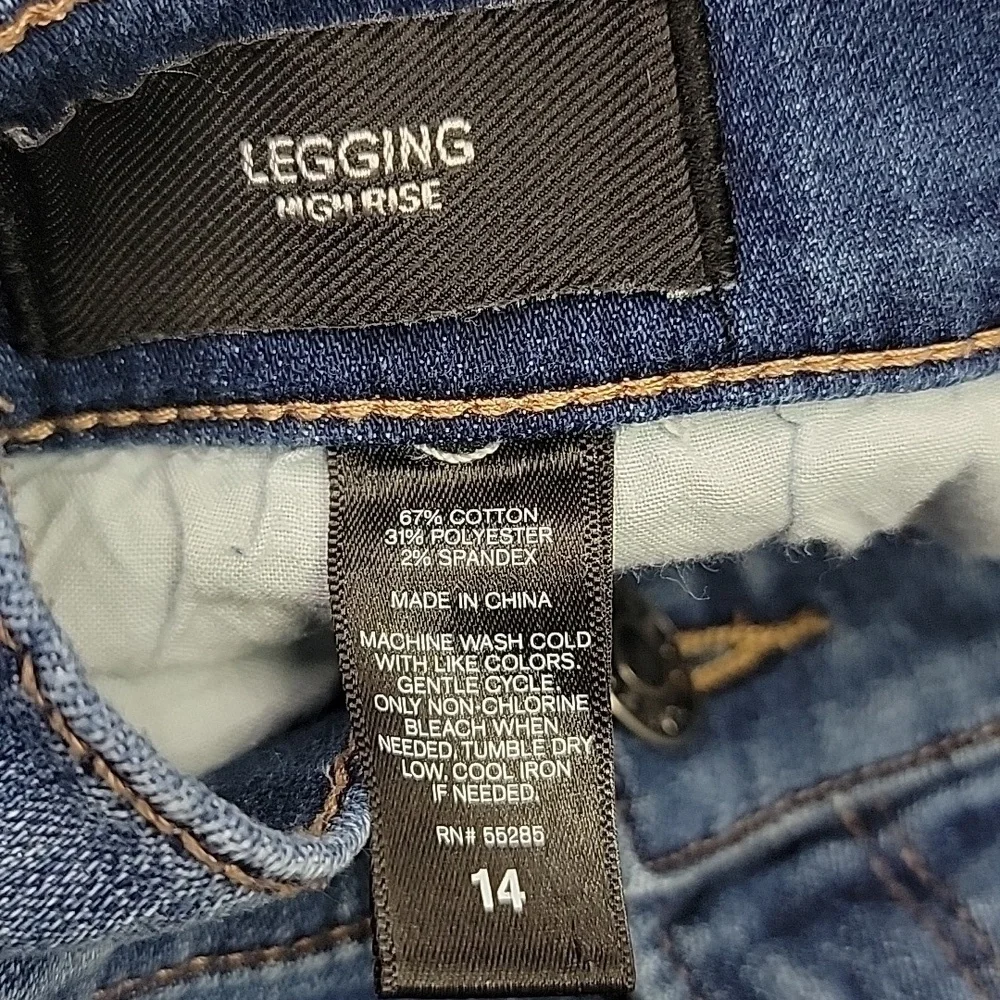 EXPRESS WMNS SZ 14 HIGH RISE LEGGINGS STRETCHY JEANS - Picture 3 of 12